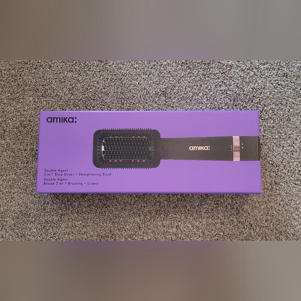 NIB Amika Double Agent 2 in 1 Dryer + Straightener Brush